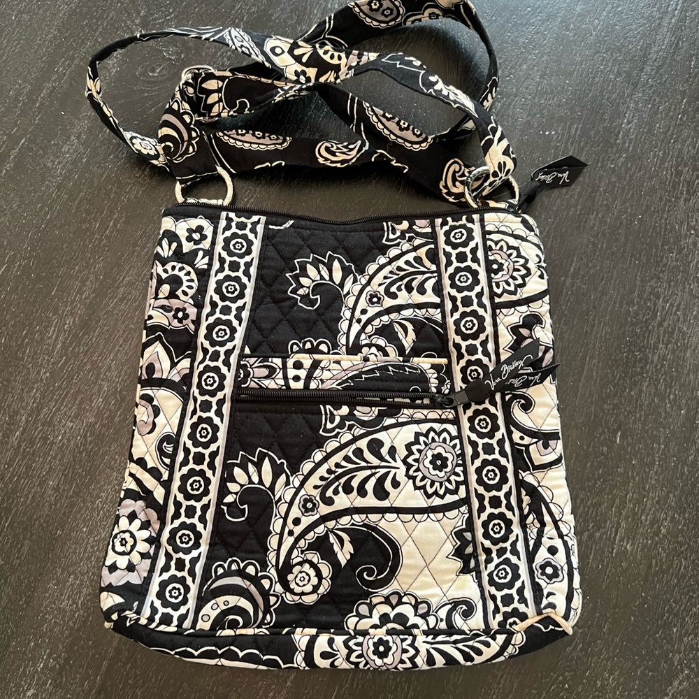 Vera Wang Midnight Paisley Quilted Crossbody Hobo Bag